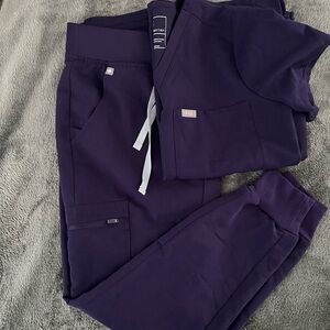 Figs Women's Deep Purple Jogger Scrub Set Zamora style
